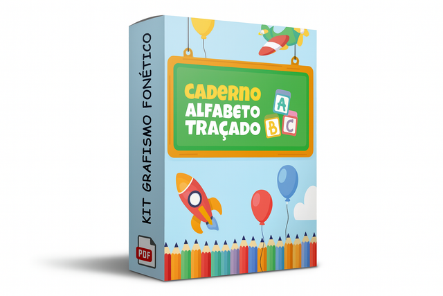 Mockup do Caderno Alfabeto Traçado